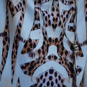 Roberto Cavalli Leopard Tribal Print Halter Mini Dress